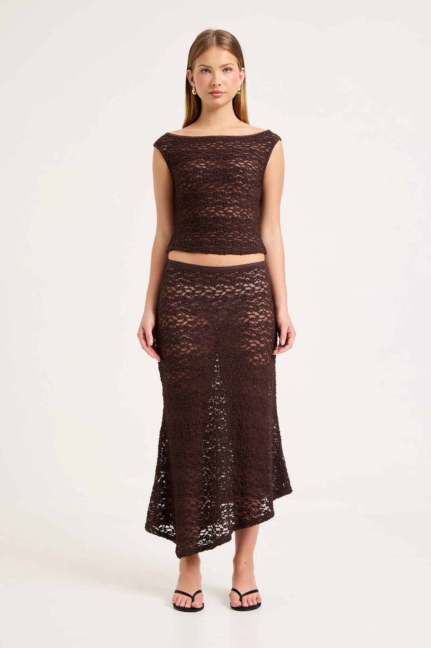 Rosalie Lace Skirt | Chocolate