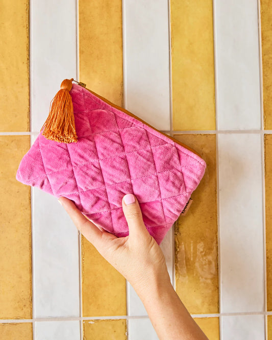 Velvet Cosmetics Purse | Pink