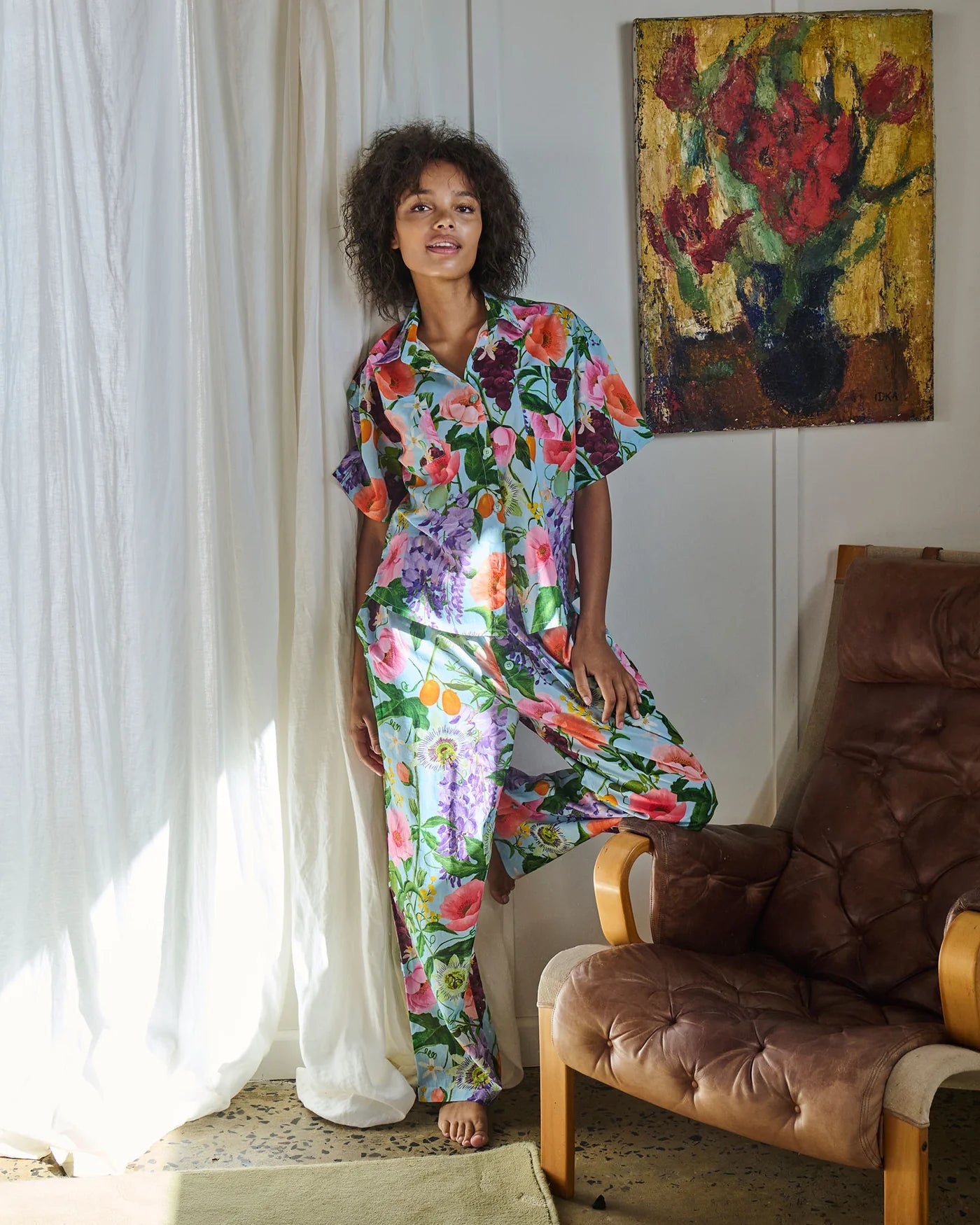 Short Sleeve Shirt and Pant Pyjama Set | Spring in the Air