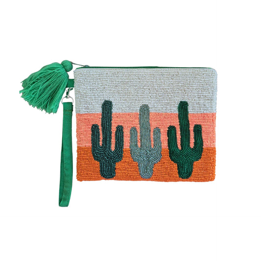Beaded Cactus Sunset Purse
