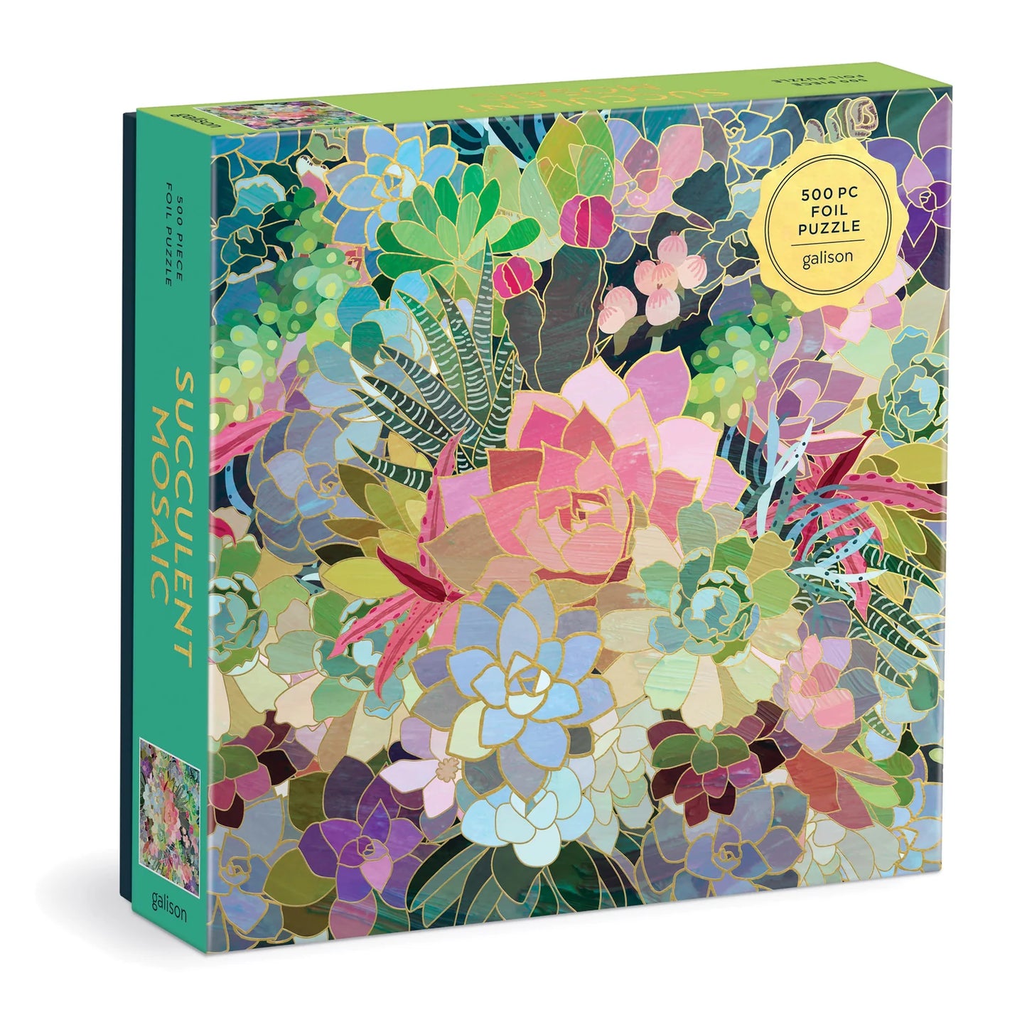 Succulent Mosaic Foil Puzzle | 500pcs Multi-Coloured