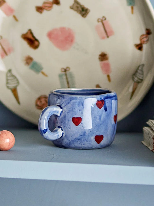 Bloomingville Nini Cup | Blue Hearts