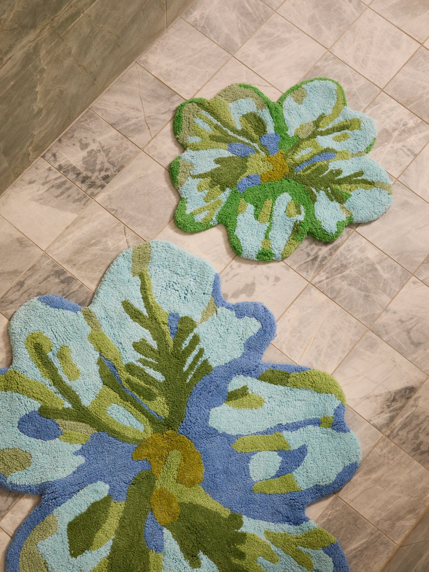 Tulip Blue Green Bath Mat
