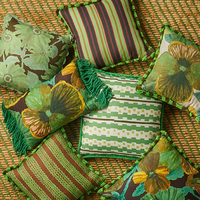 Wild Pansy Verde 50cm Cushion
