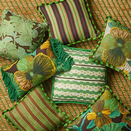 Wild Pansy Verde 50cm Cushion