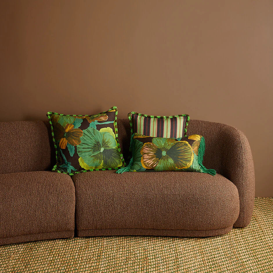 Wild Pansy Emerald 60x40cm Cushion