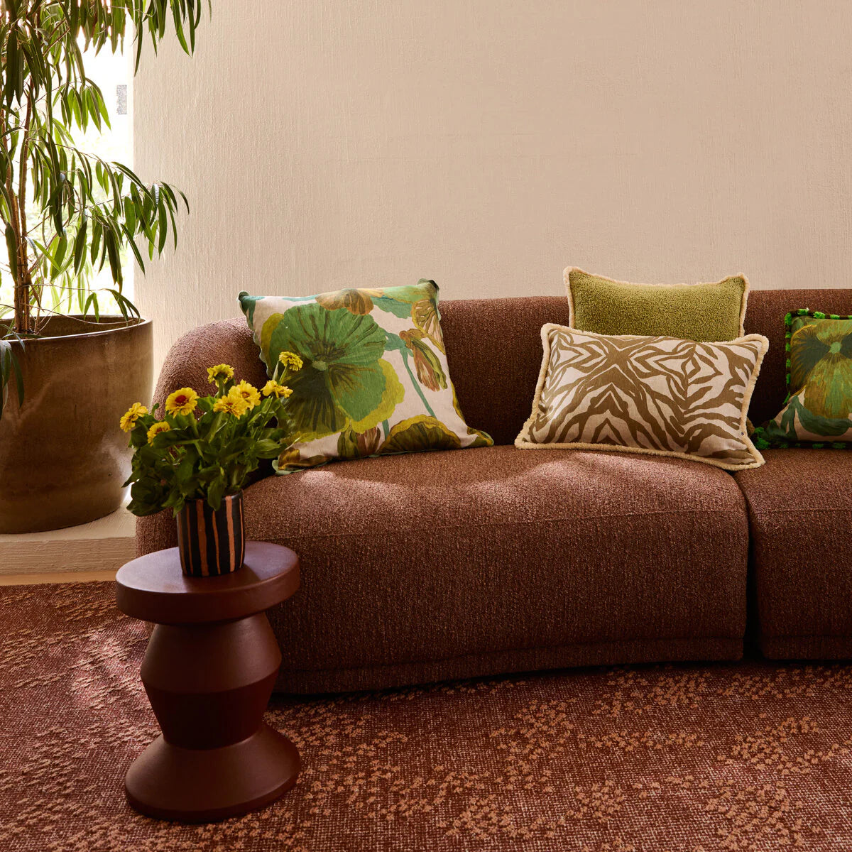 Wild Pansy Verde 50cm Cushion