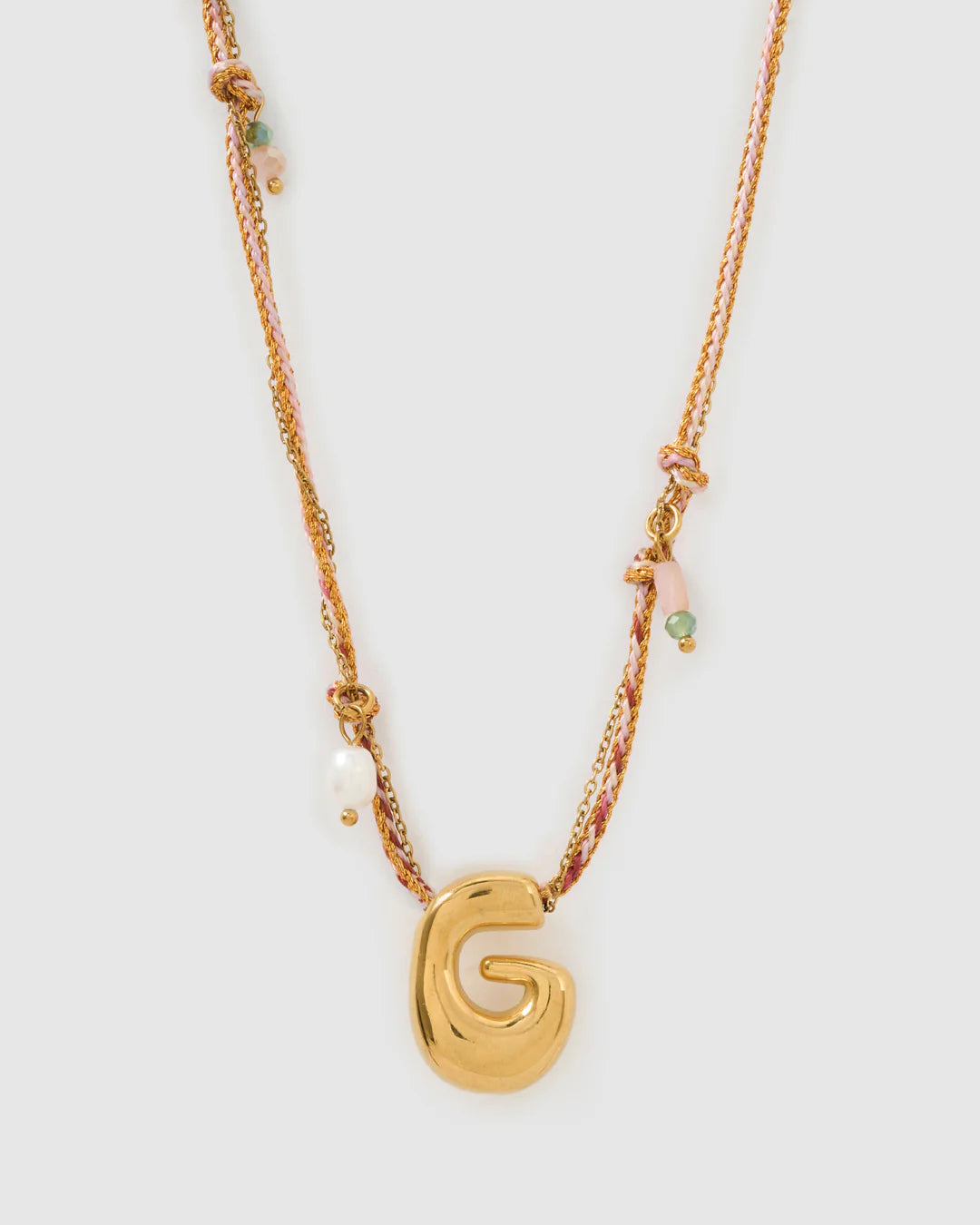 Bubble Gold Letter Necklace