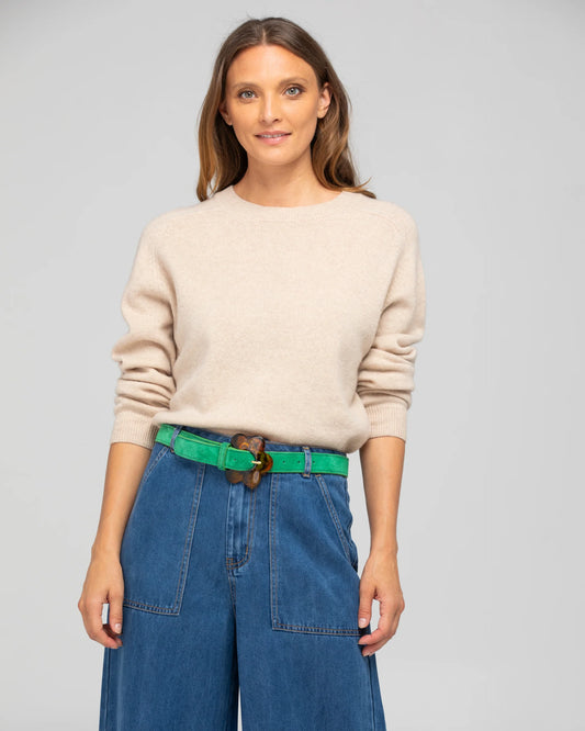 Flower Belt | Peacock Suede