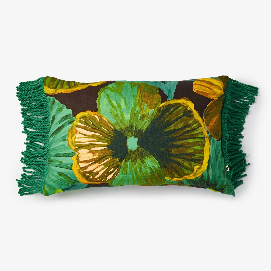 Wild Pansy Emerald 60x40cm Cushion