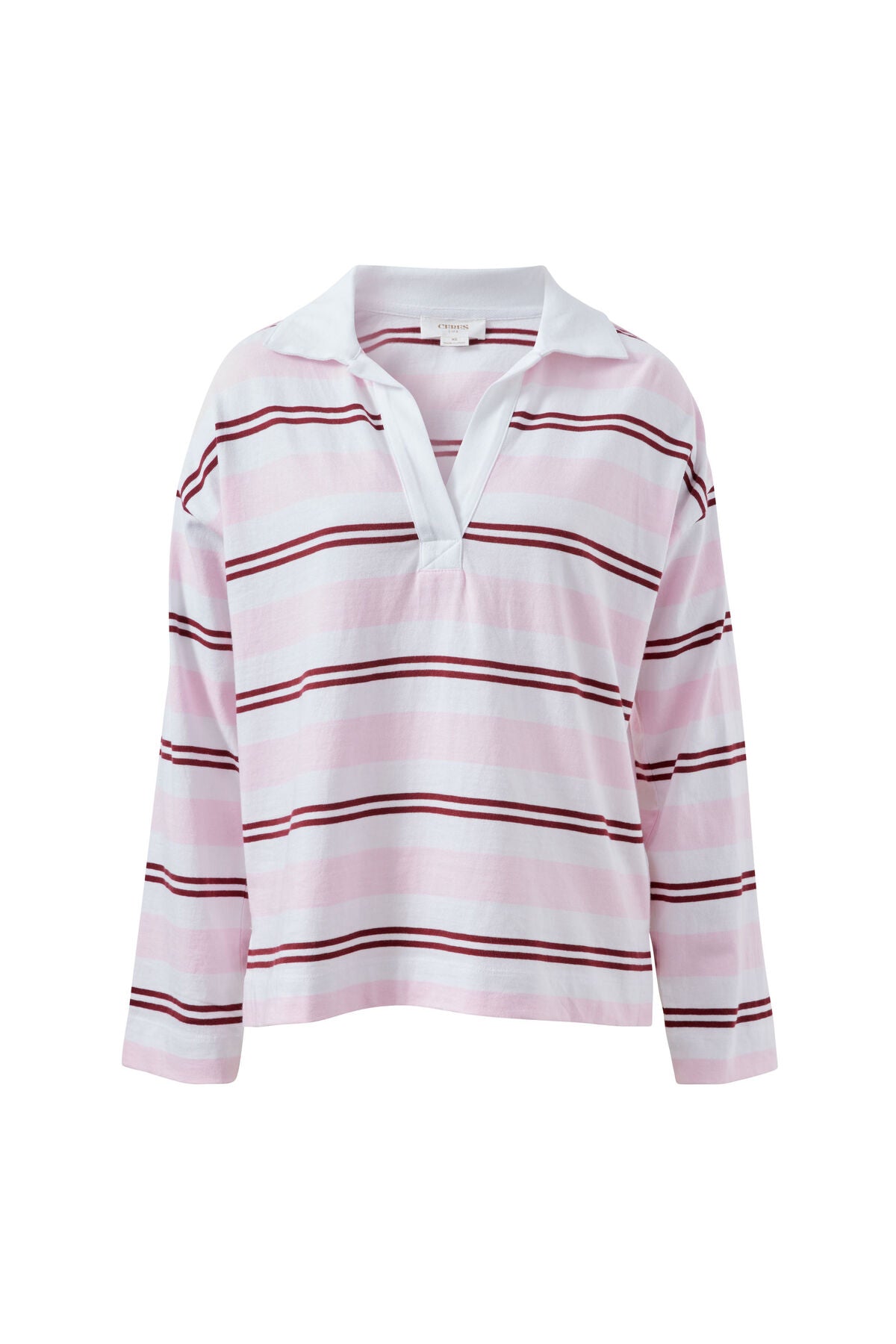 **COMING SOON** Shelby Slouchy Rugby Top | Pink/Mulberry Stripe
