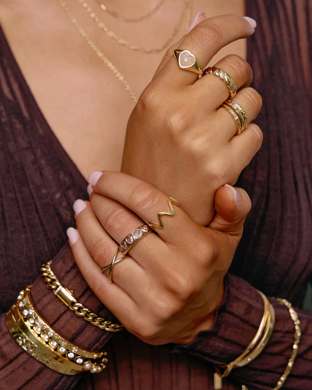 Romance Gold Ring | Rose Quartz