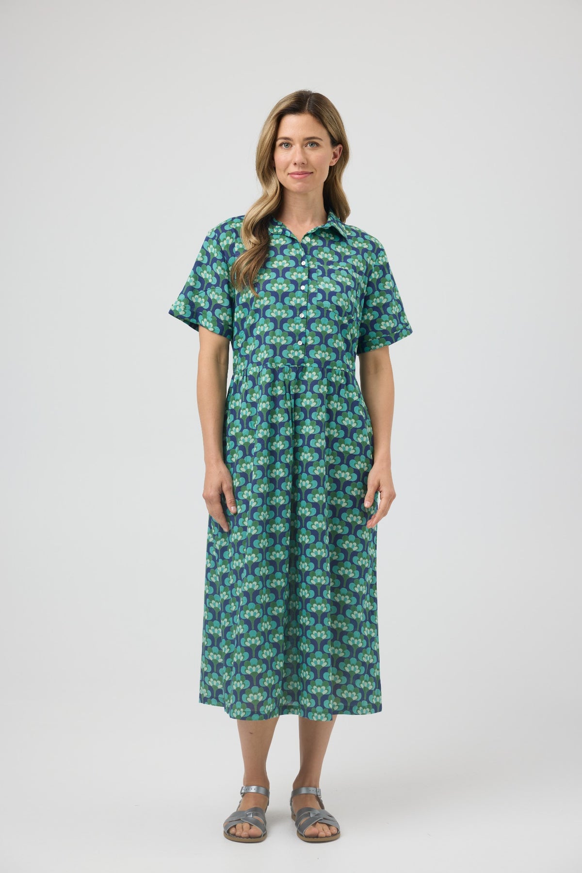 City Cotton Dress | Broccoli