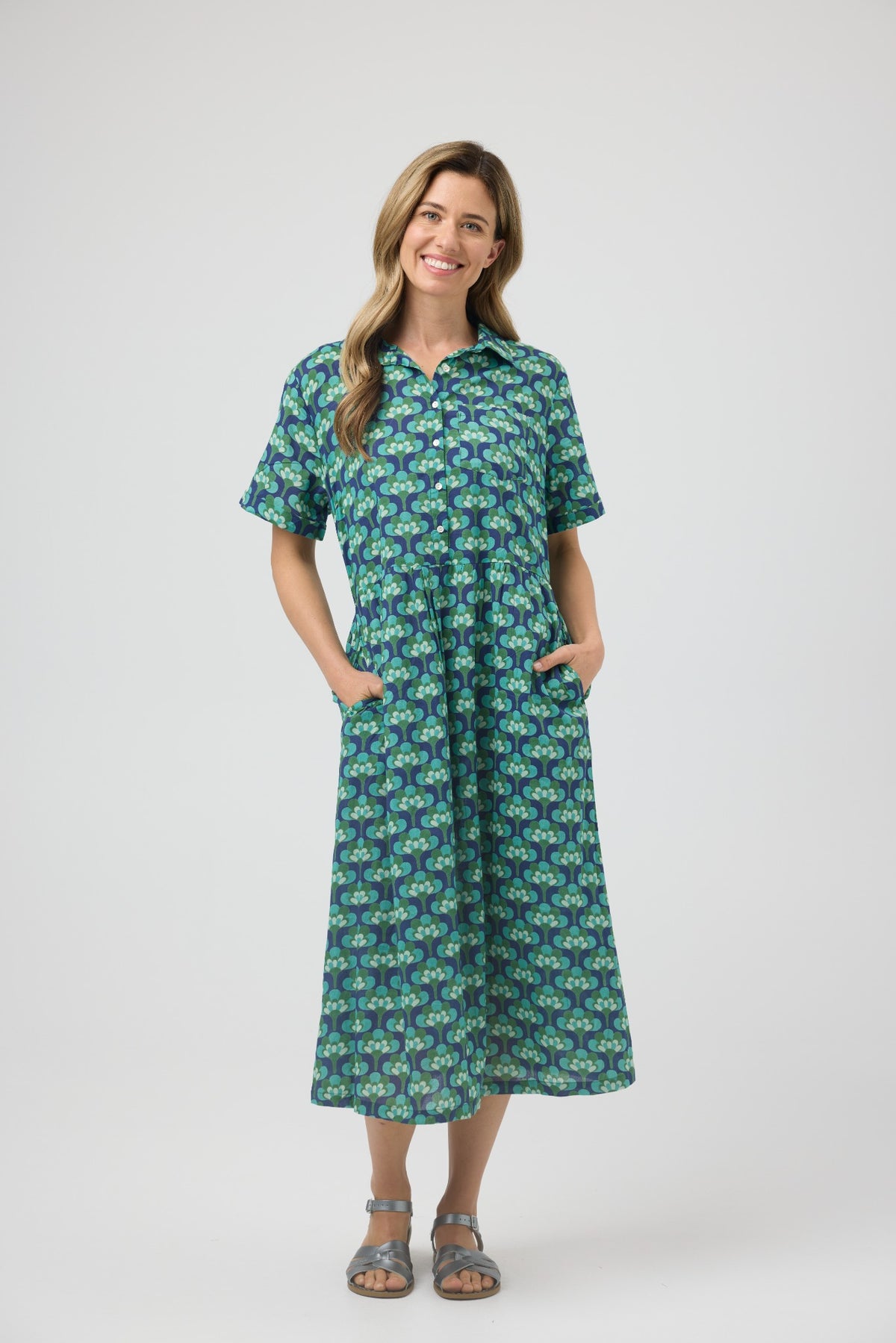 City Cotton Dress | Broccoli