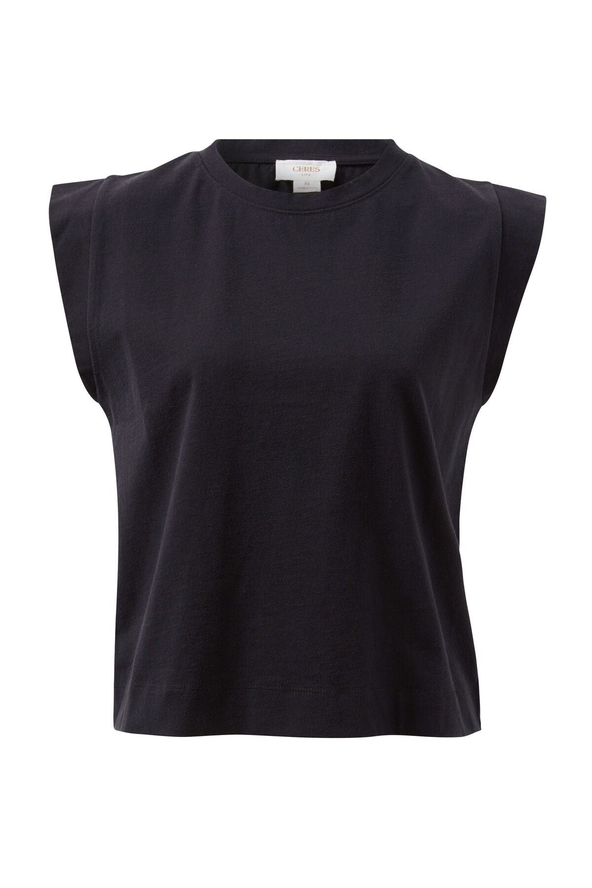 Extended Shoulder Tee | Black
