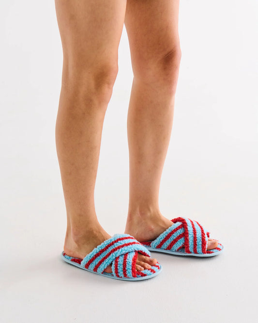 Hamilton Stripe Sherpa Slippers