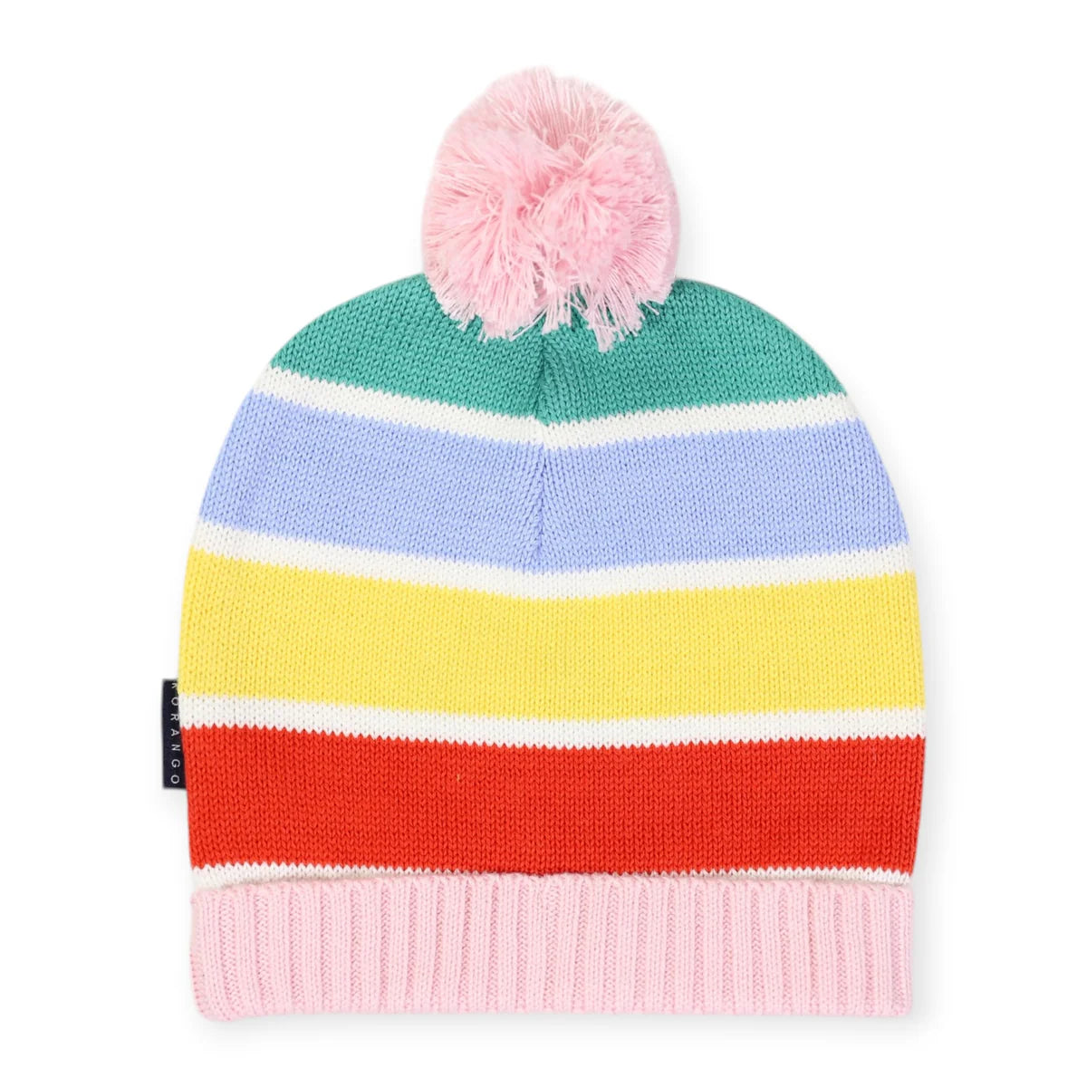 Striped Cotton Beanie | Rainbow