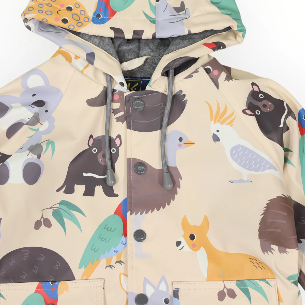 *BACK IN STOCK* Australian Animals Printed Raincoat | Beige