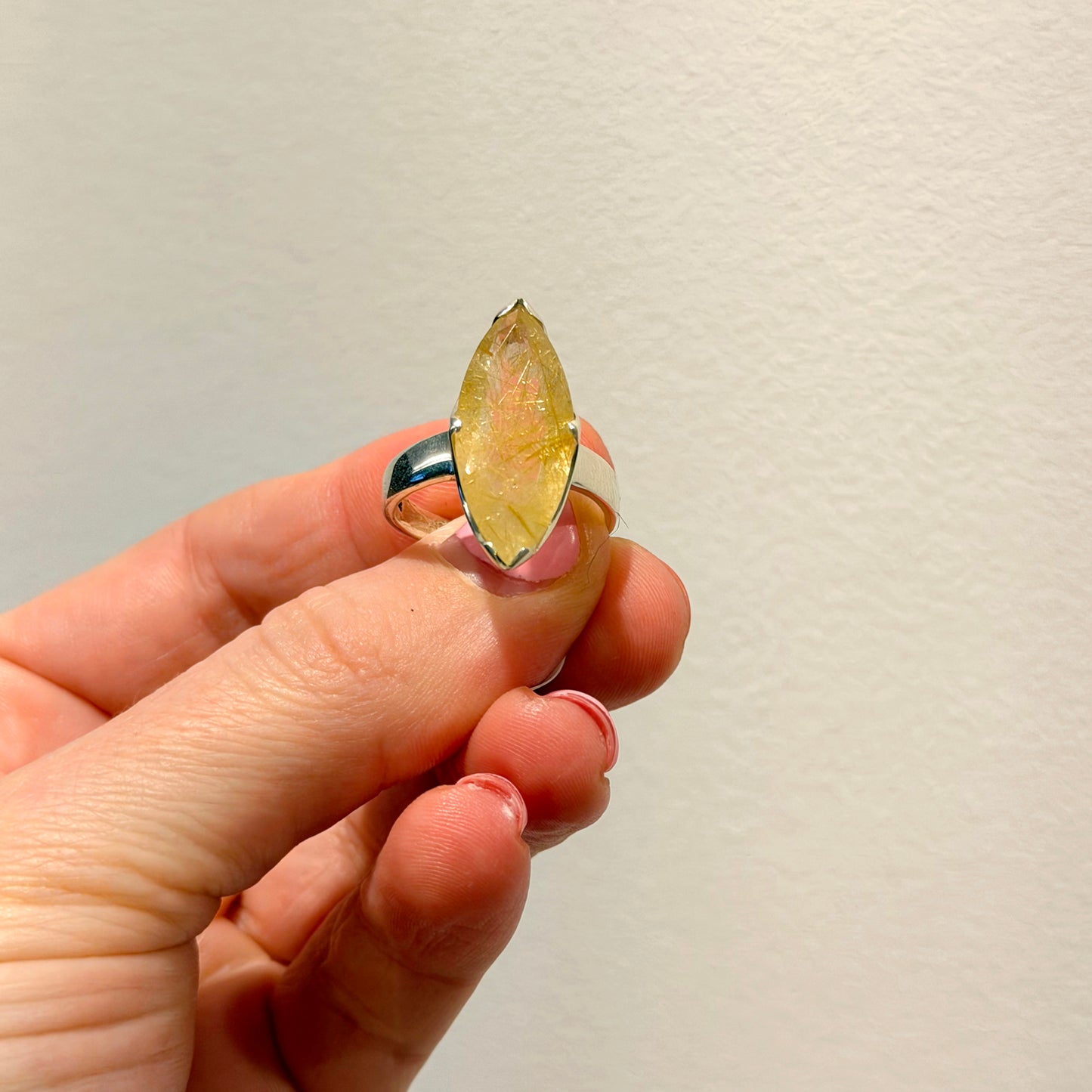 Rutilated Quartz Statement Ring | Size 10