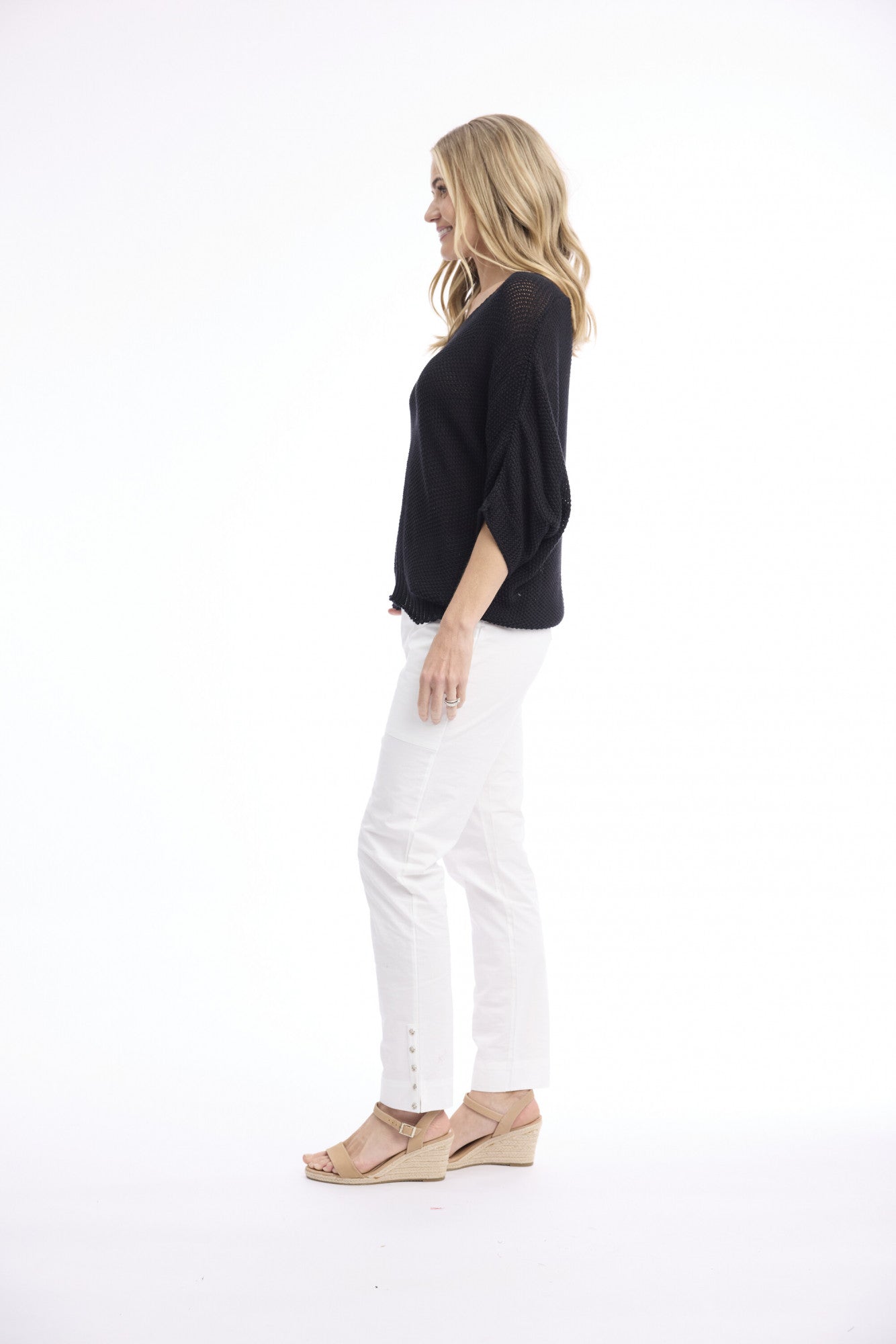 Centre Seam Knit Top | Black