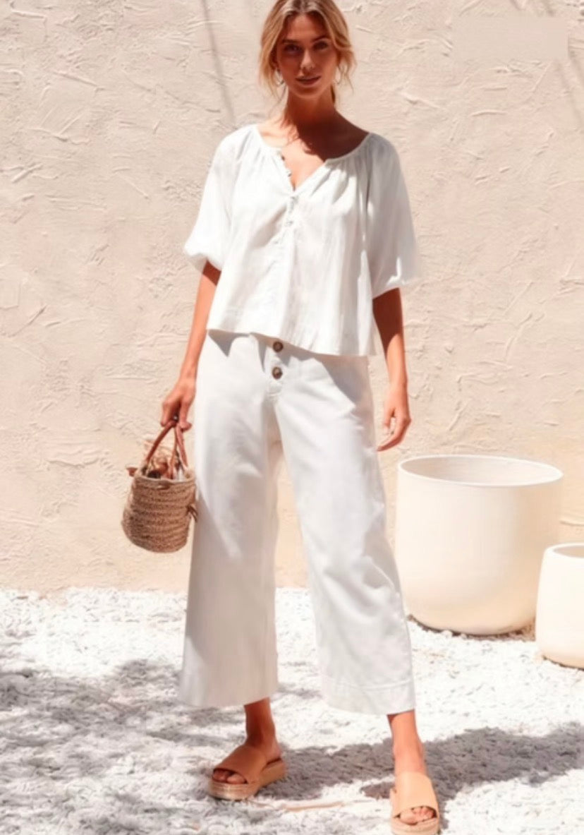 Georgie Linen Shirt | White