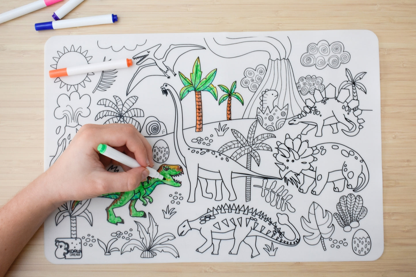 Reusable Silicone Drawing Mat | Dinosaurs
