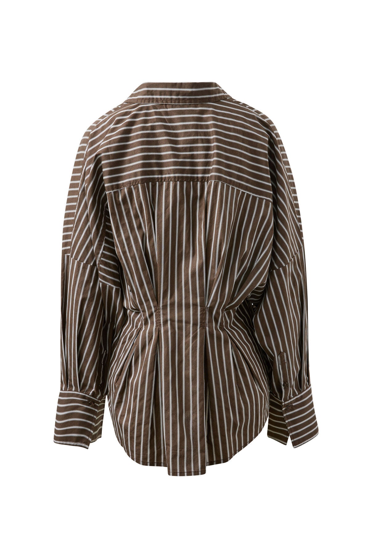 **COMING SOON** Ella Pleat Shirt | Chocolate Stripe