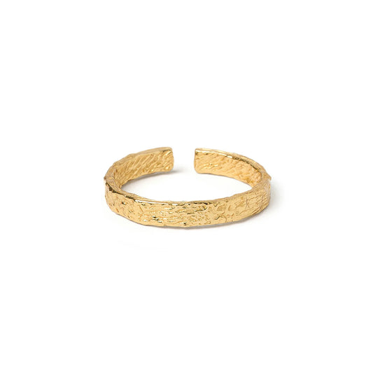 Eros Gold Textured Ring | Small
