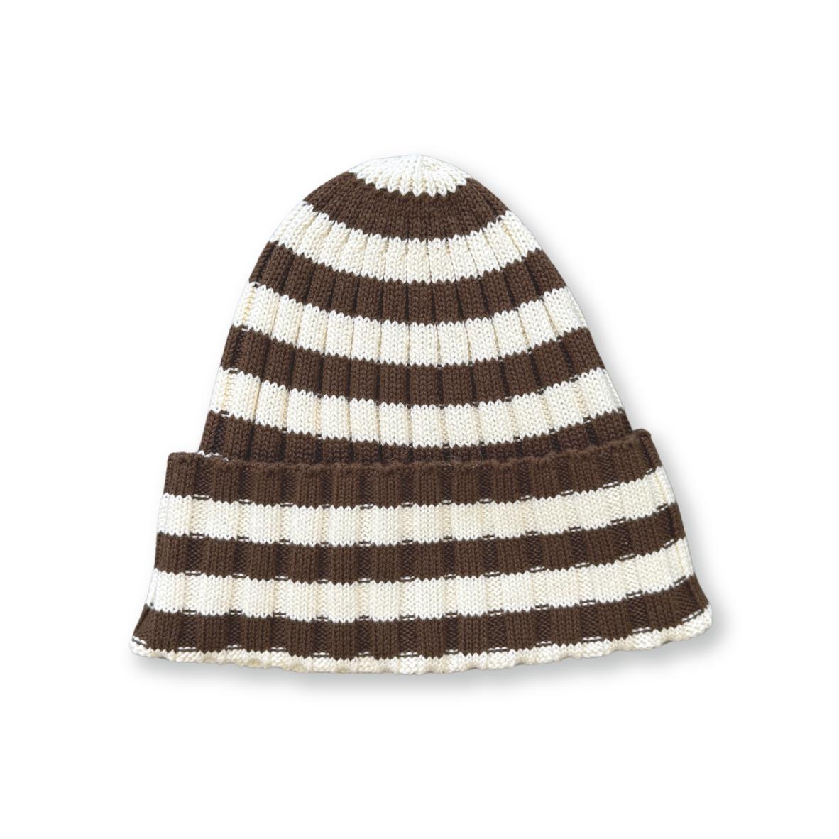 Organic Striped Pixie Rib Beanie | Espresso