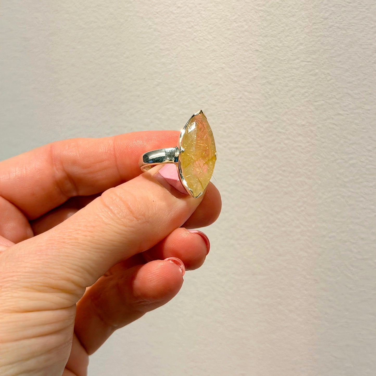 Rutilated Quartz Statement Ring | Size 10