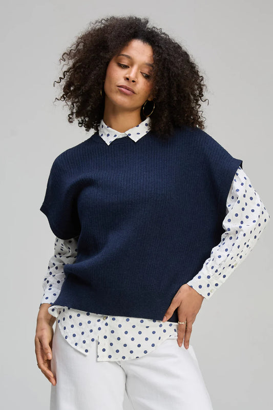 Essential Sleeveless Crew | Dark Denim