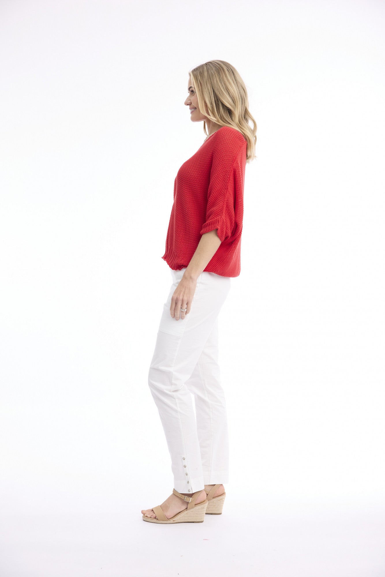 Centre Seam Knit Top | Red