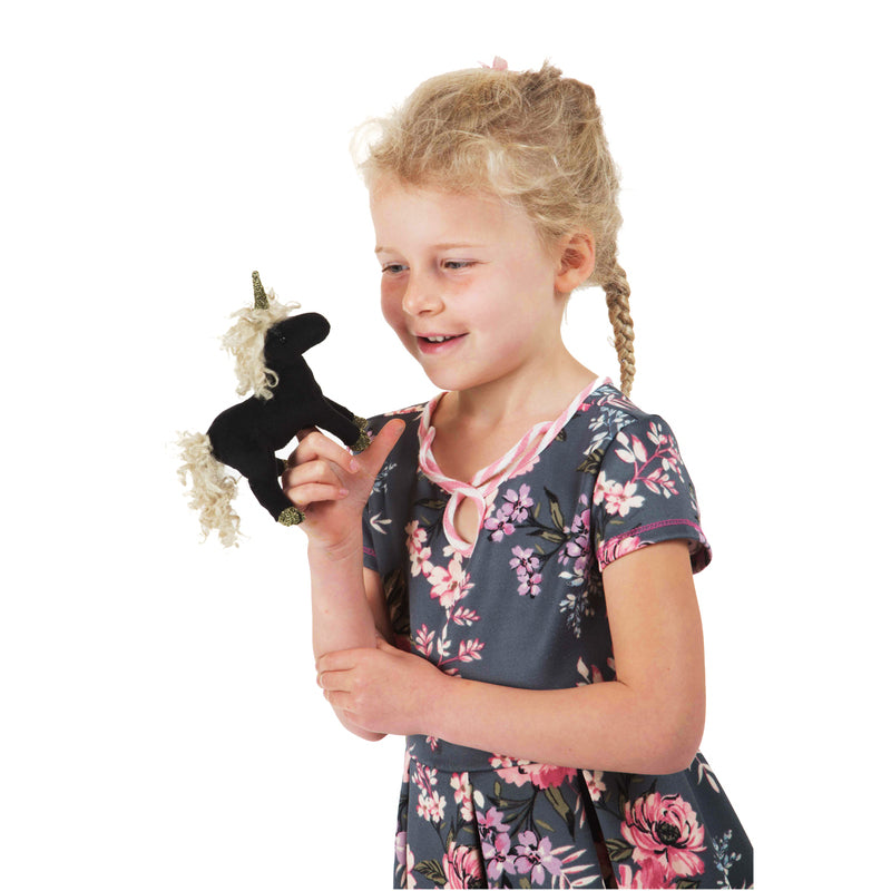 Black Unicorn Finger Puppet