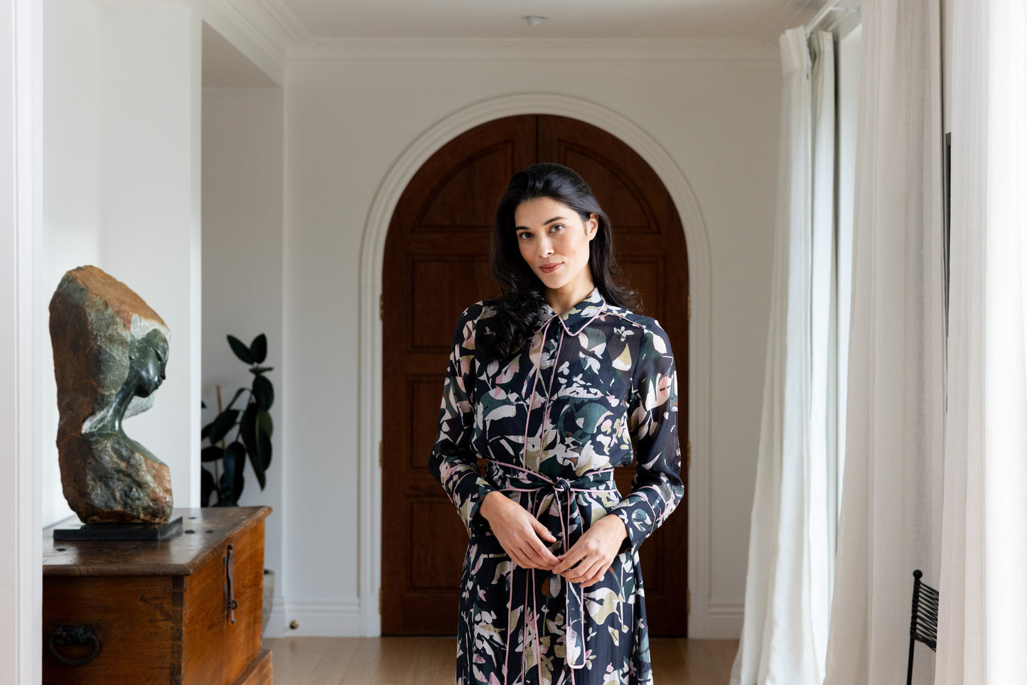 Pipe Up Shirt Dress | Shadow Leaf
