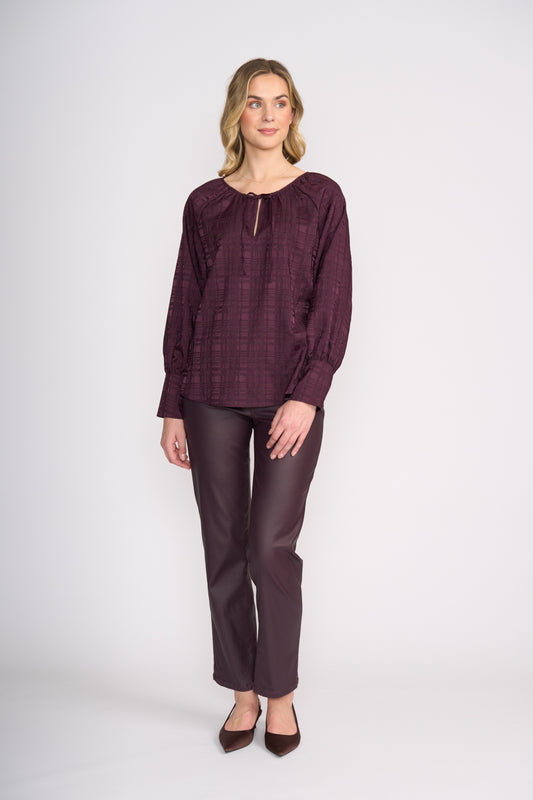 Fluid Lines Reversible Top | Dark Cherry