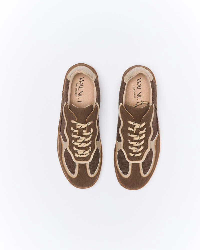 Fallon Sneaker | Chocolate Raffia