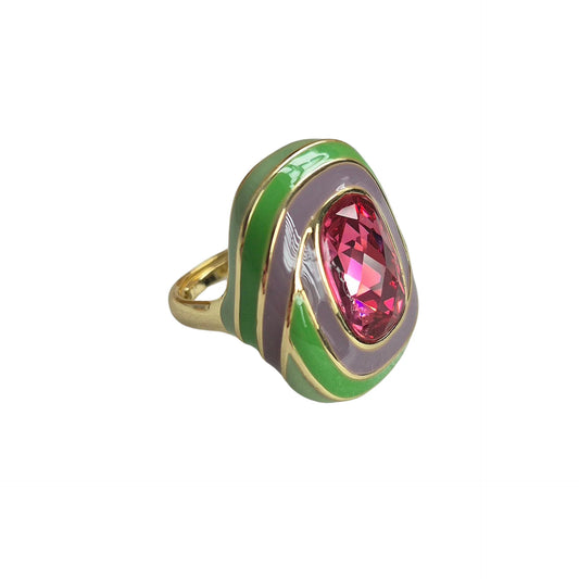 Enamel Ring | Purple/Green