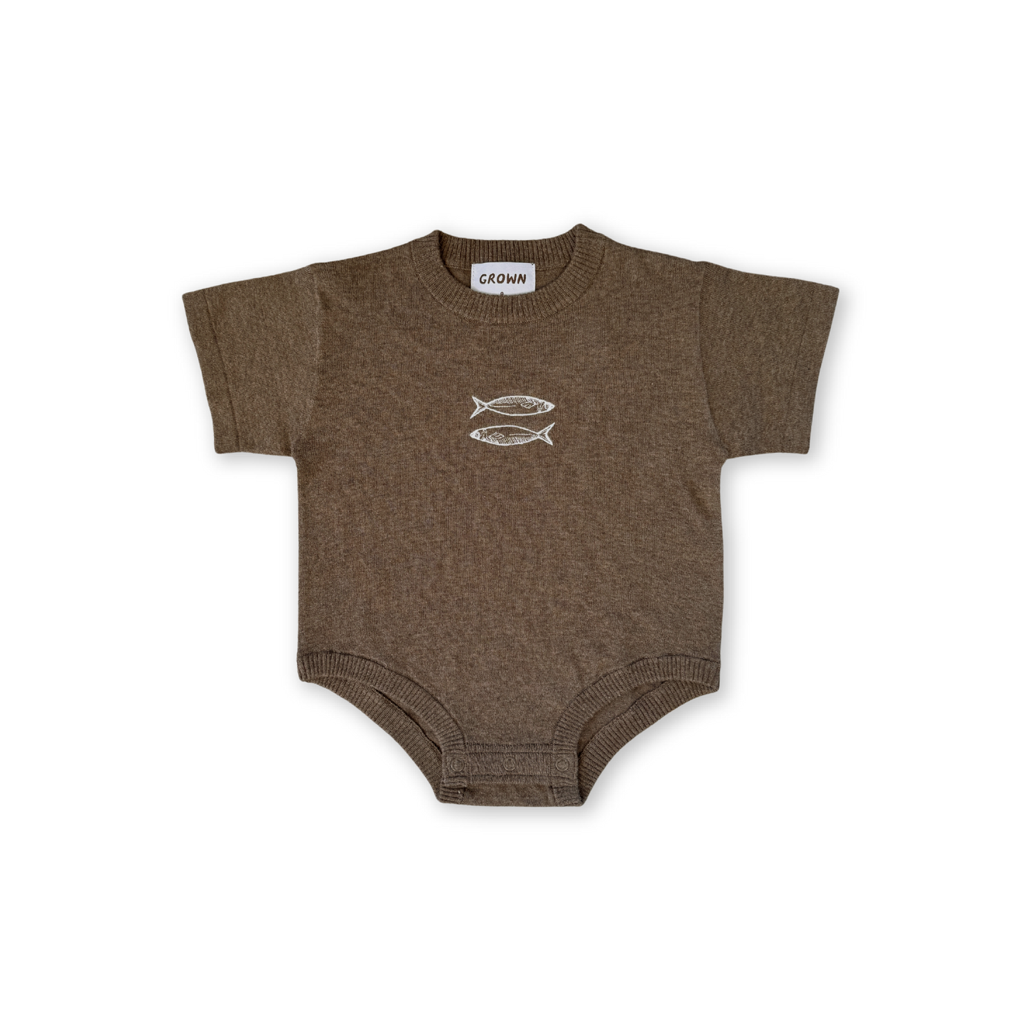 ORGANIC SARDINE OVERSIZED ROMPER: MUD