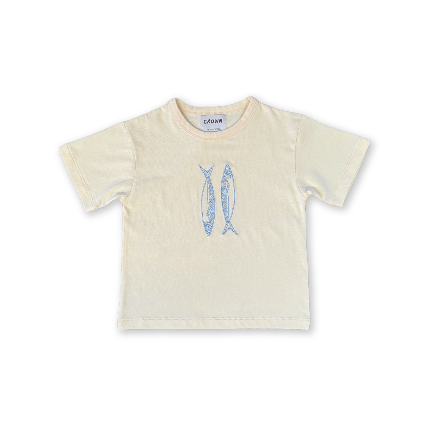 SARDINE EMBROIDERED TEE: MILK