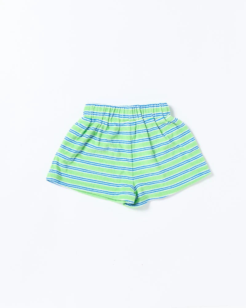 Huey Short | Terry Stripe Green