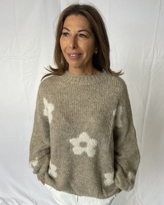 Floral Bloom Knit | Taupe