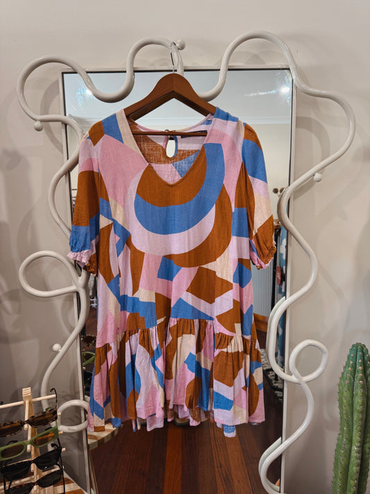 Mister Zimi Mini Dress Brown/Blue | 12
