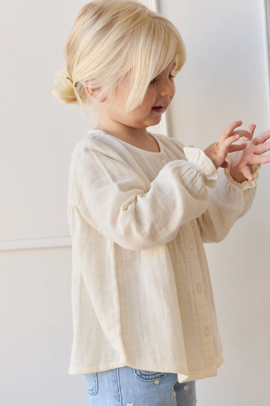 Organic Cotton Muslin Eloise Top | Parchment