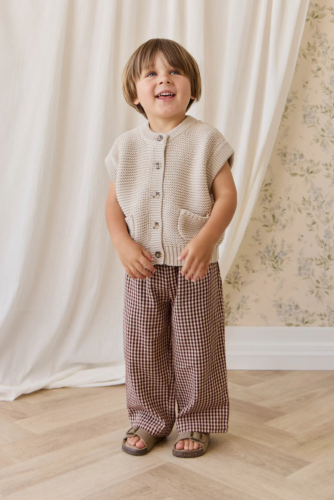 Organic Cotton Kenji Pant | Cinnamon Gingham