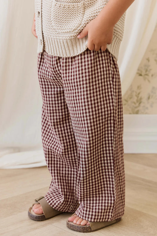 Organic Cotton Kenji Pant | Cinnamon Gingham