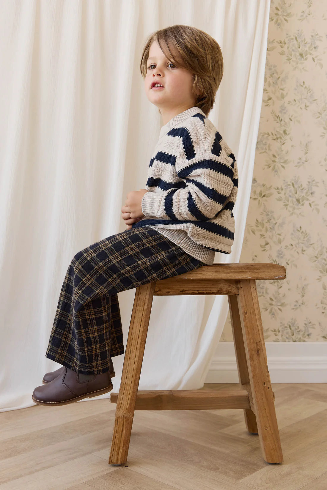 Byron Jumper | Byron Stripe Oat/Eclipse