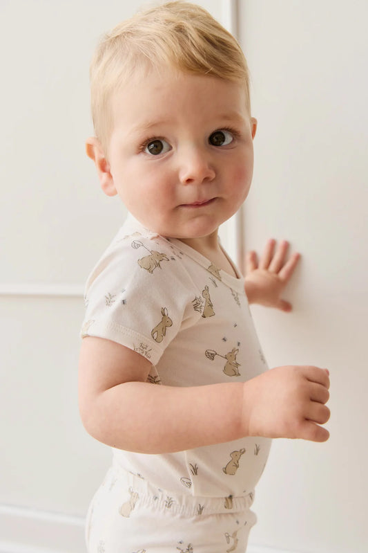 Organic Cotton Hudson Short Sleeve Bodysuit | Lapin Jardin