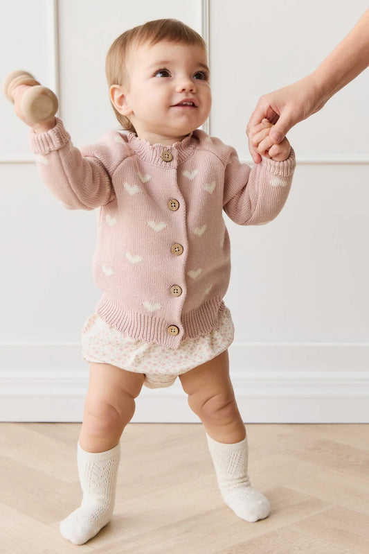 Anna Cardigan | Petite Heart Rose Smoke