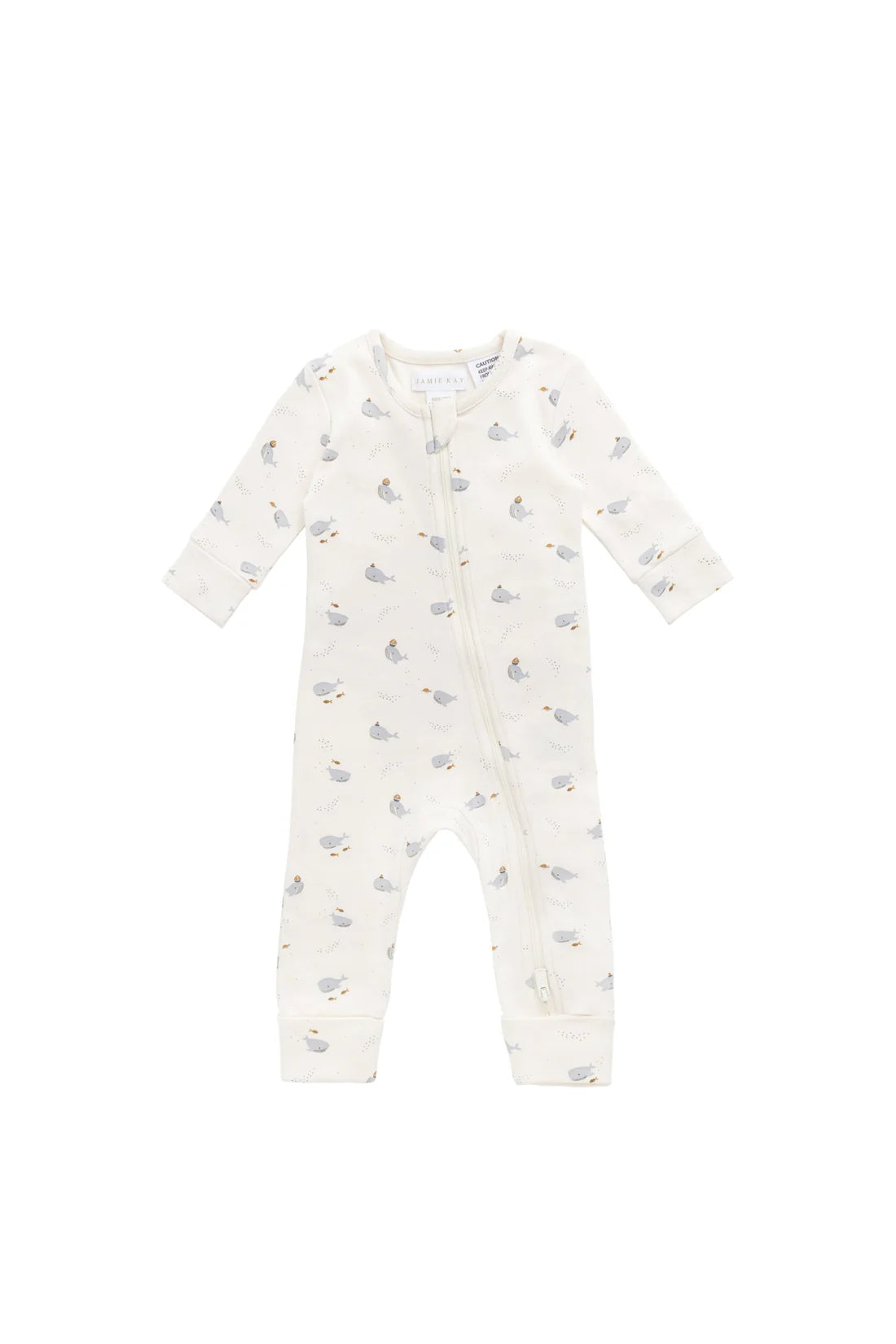 Organic Cotton Reese Zip One piece | Whales