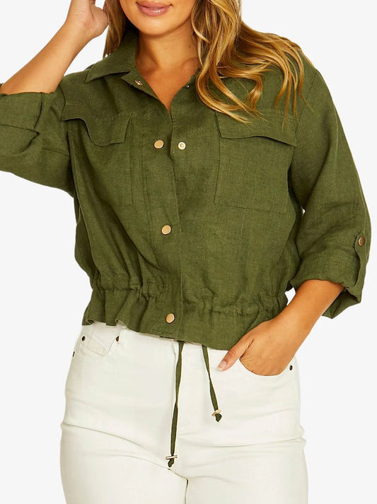 Drawstring Jacket | Evergreen